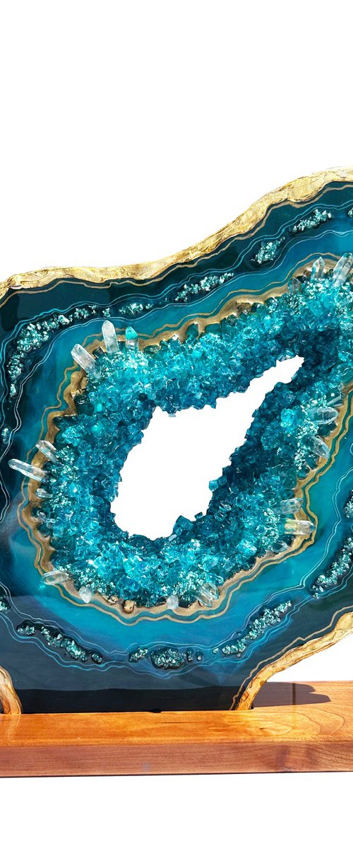 Geode Slice "Malachite" by Alexandra Dobreikin