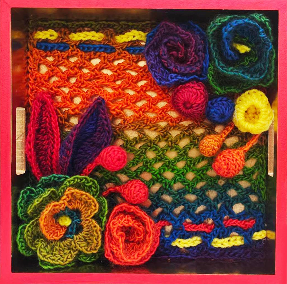 Organic Relief , Yarn Flowers 1 By Vio Valova, 8 X 8, Artwork For Sale On Artfinder