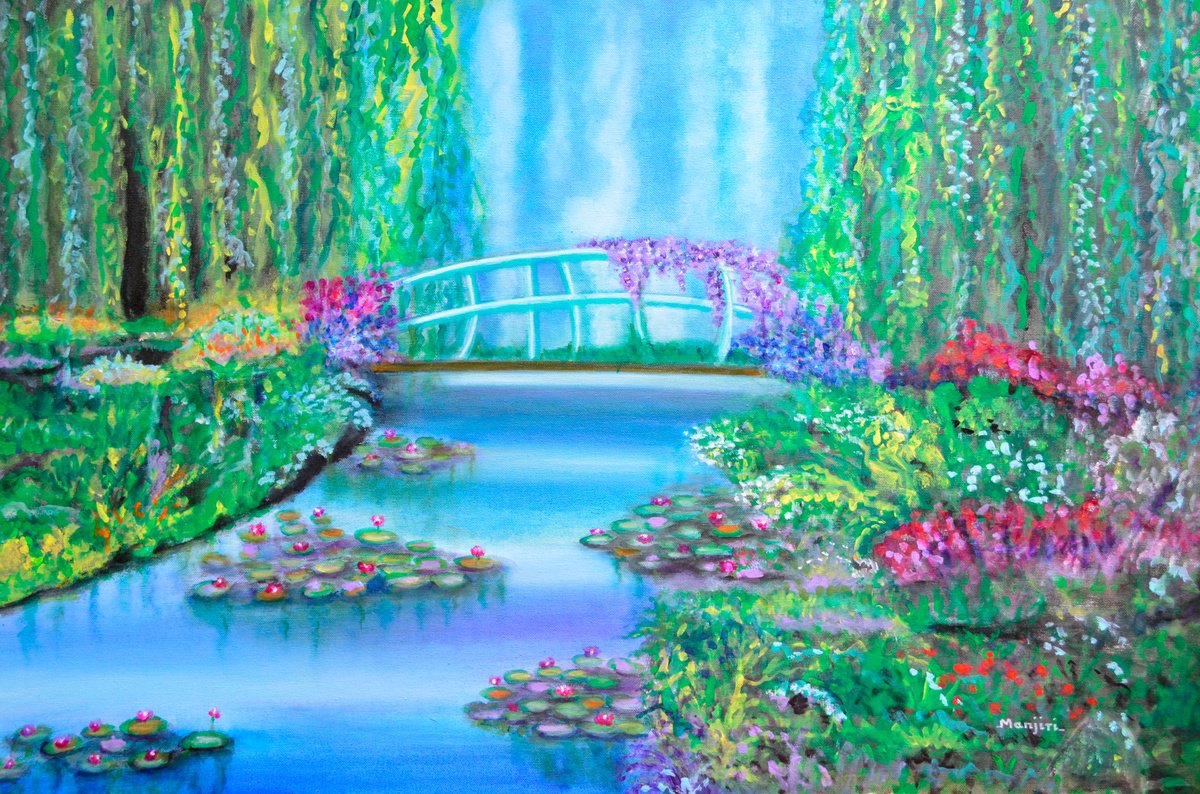 Enchanted Garden of Giverny inspired by Monet Acrylic painting by ...