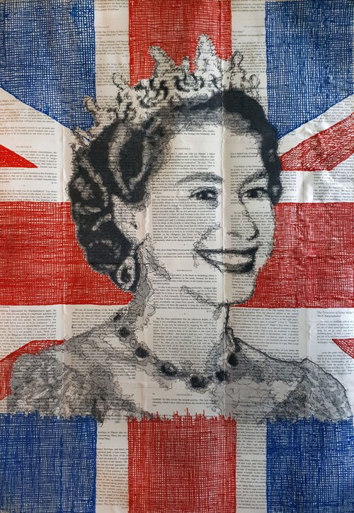 Queen Elizabeth II /  ORIGINAL PAINTING by Salana Art Gallery