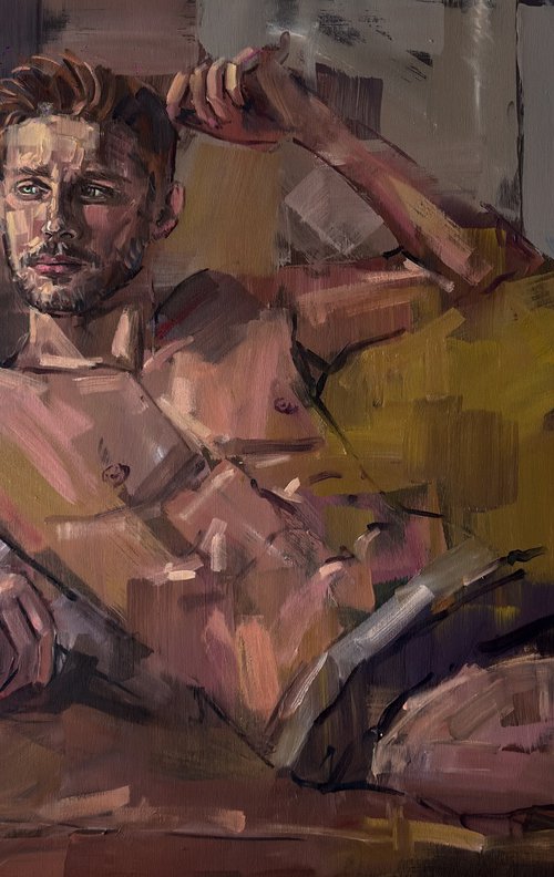 Lying on sofa by Emmanouil Nanouris