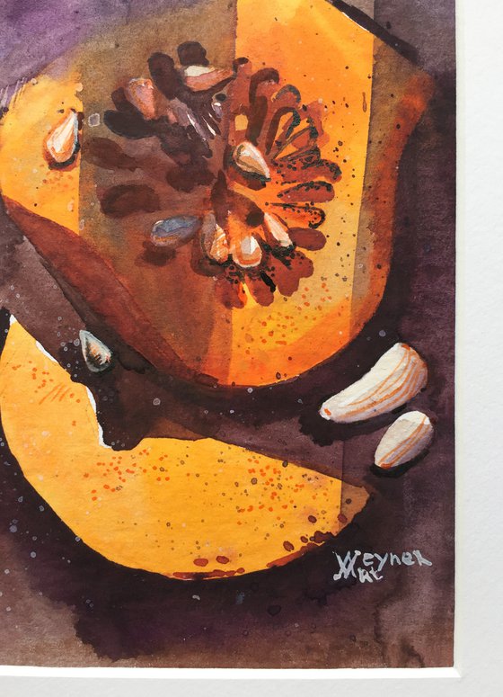 Pumpkins. Autumn still life. Home decor