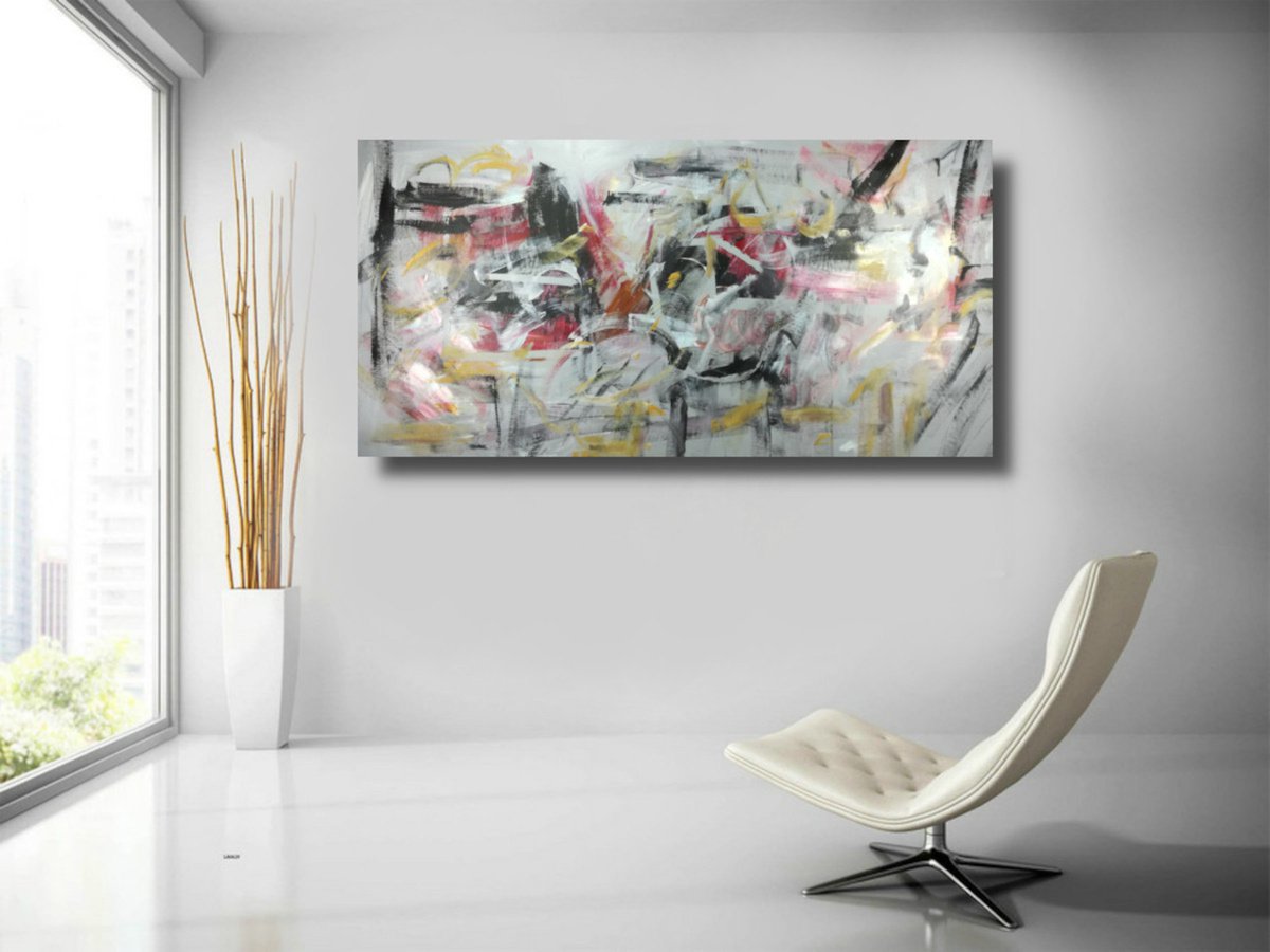 horizon painting on canvas,wall art,original artwork-size-180x90-cm-title-c636 by Sauro Bos
