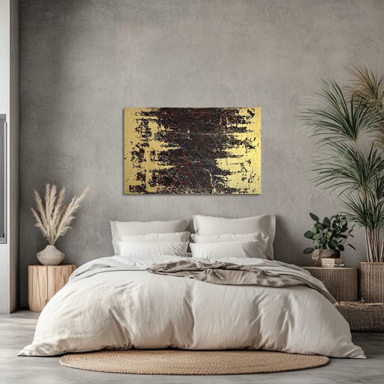 Greengold on grey 110x70x2 cm