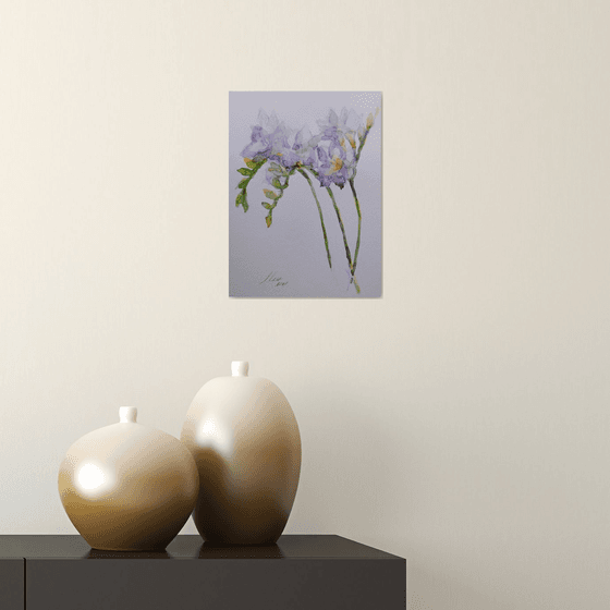 Freesias # 1 original watercolour painting.