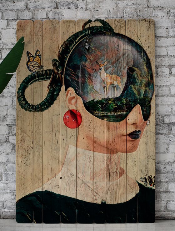 Barn board wood painting. Dream collection Vol. 1 - The green garden