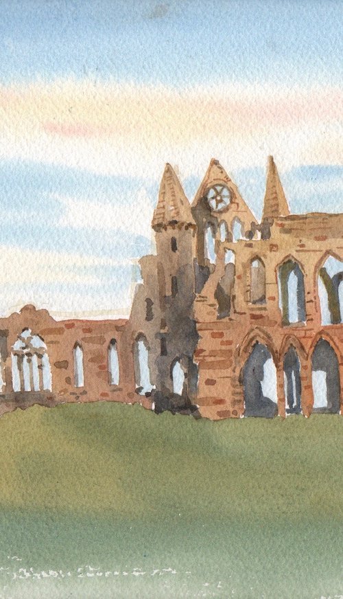 Whitby Abby, Morning Light by Catherine Evans