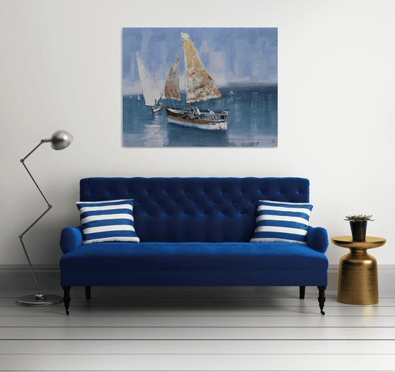 " Sailing in the  summer Breeze " SPECIAL PRICE!!! ,W 130 x H 100 cm