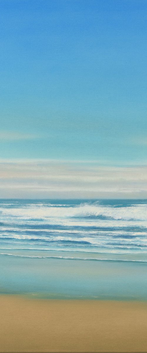 Wind Blown Surf - Blue Sky Seascape by Suzanne Vaughan