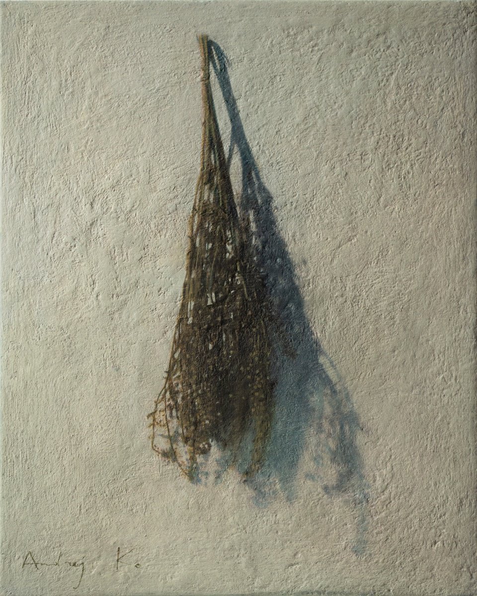 Impressionistic Still Life Acrylic Painting By Andrejs Ko, 16 X 20, Dried Flowers On The Sun, Original Artwork