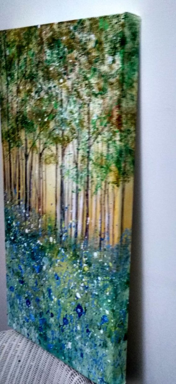 Magic wood - wild flower woodland  painting