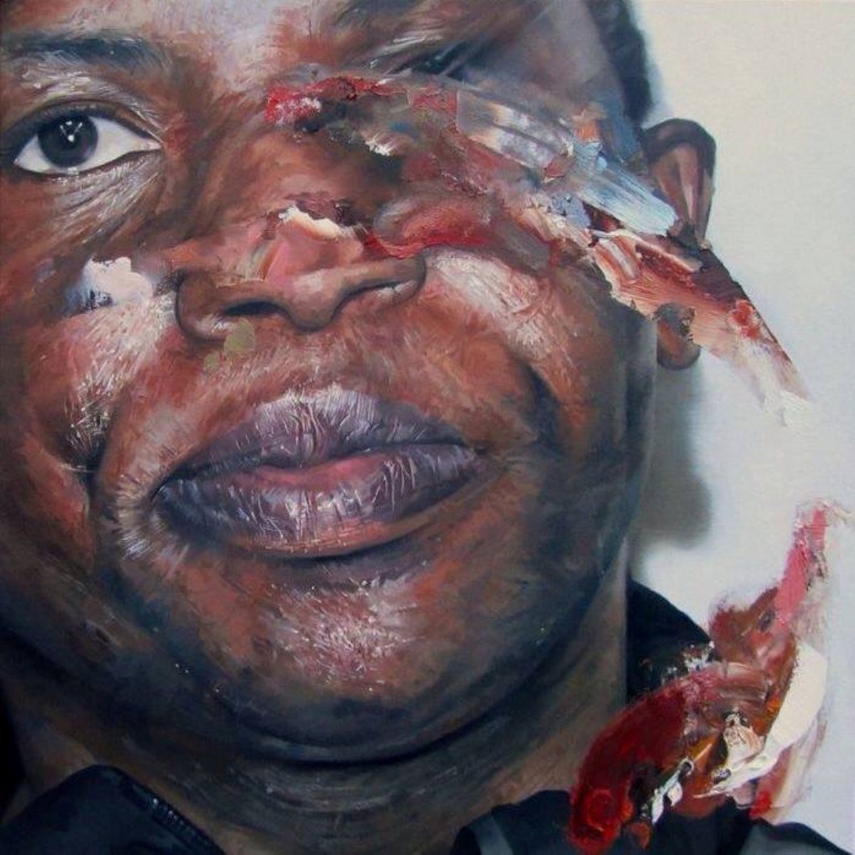 Photorealistic Portrait Oil Painting By Andrew Newton, 30 X 30, Study Of Ade, Original Artwork