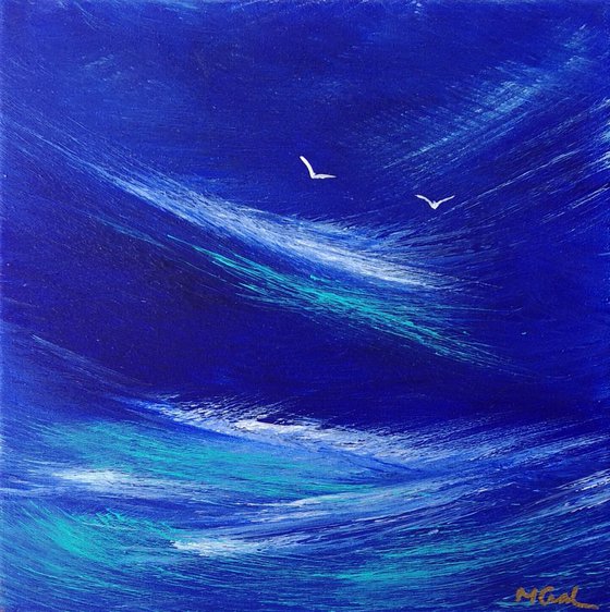 Seascape Blue 1, coast, seascape, blue, small, gorgeous