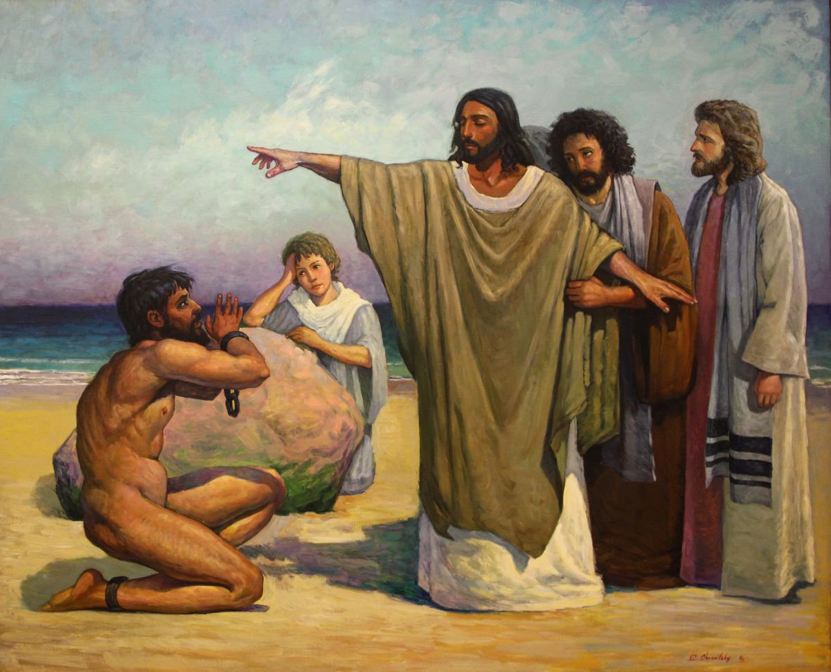 Jesus sends legion away by Alexander Chernitsky