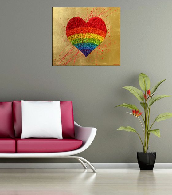 27.5” Rainbow, heart, love
