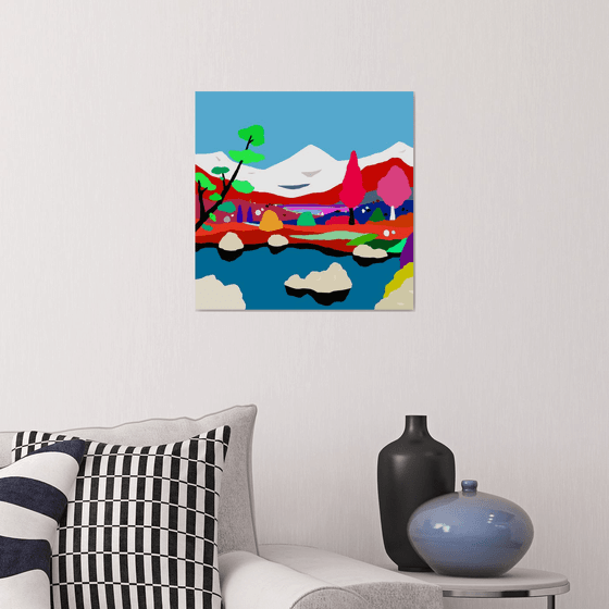 Snowy mountains (Montañas nevadas) (pop art, landscape)