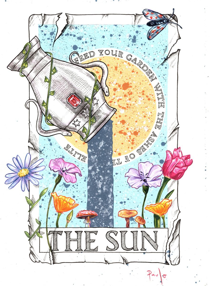 Illustrative Botanical Acrylic Painting By Paul Ward, 8 X 12", Feed Your Garden, Original Artwork