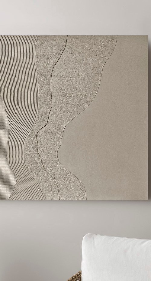 "Gray Nulla 2" Aabstract high textured art by Marine Boiko