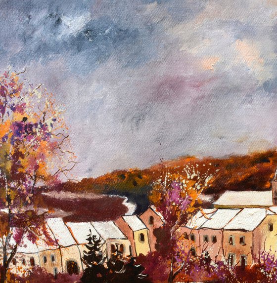 A village in my countryside   in winter