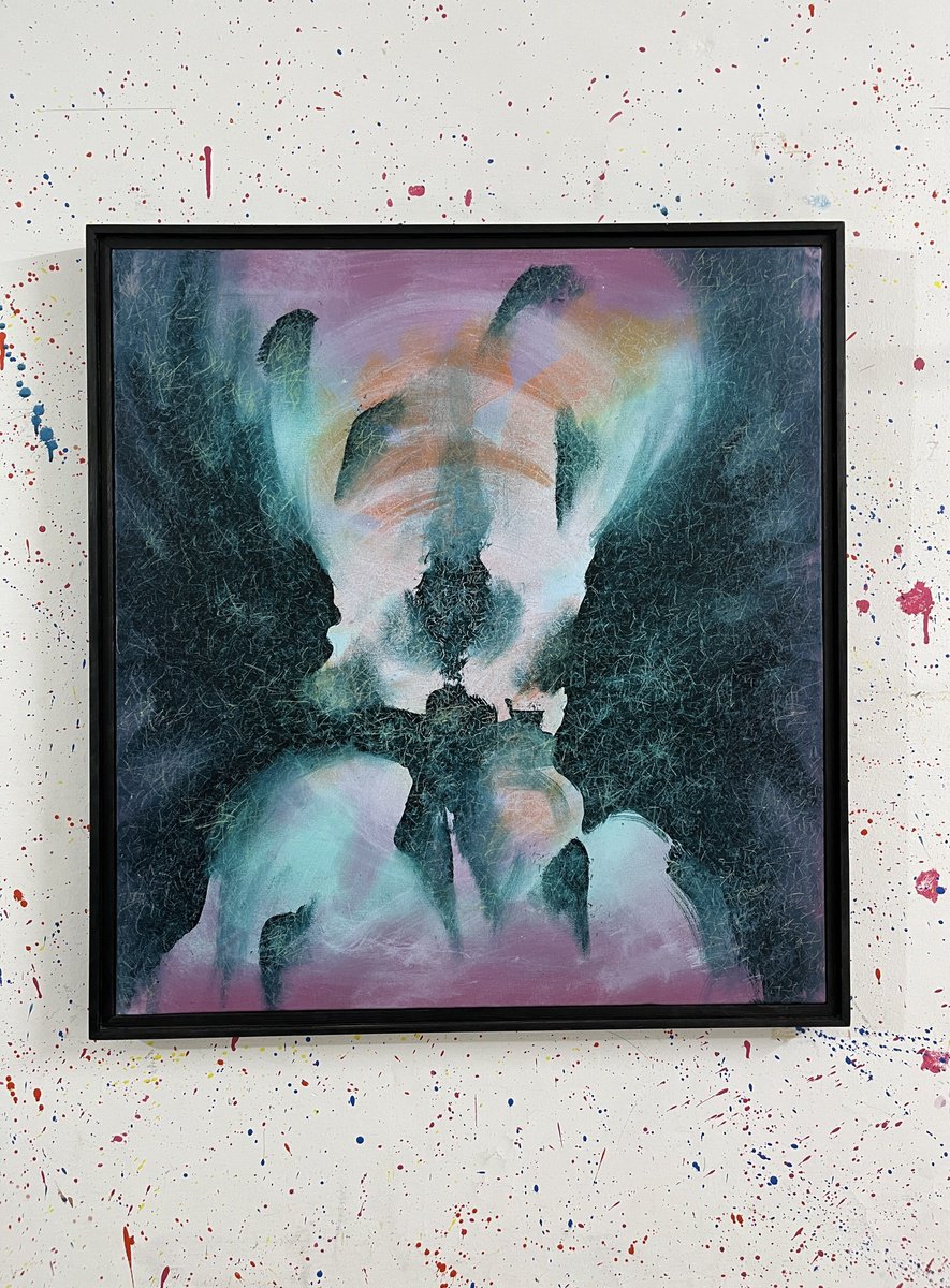 Organic Abstract Oil Painting By Ram Barkhane, 26 X 28", Echoes Of Awakening, Original Artwork