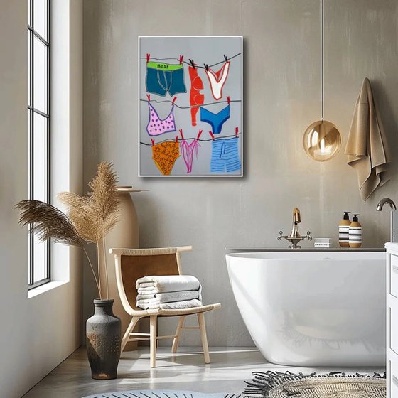 Playful Underwear Illustration