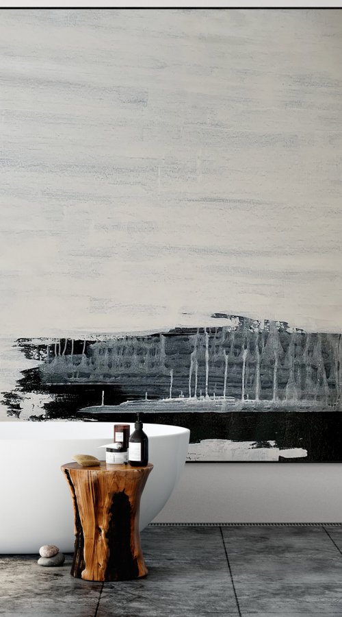 Abstract No. 822 extra large white minimalism XXL by Anita Kaufmann