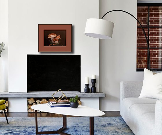 Family of mushrooms at Dusk