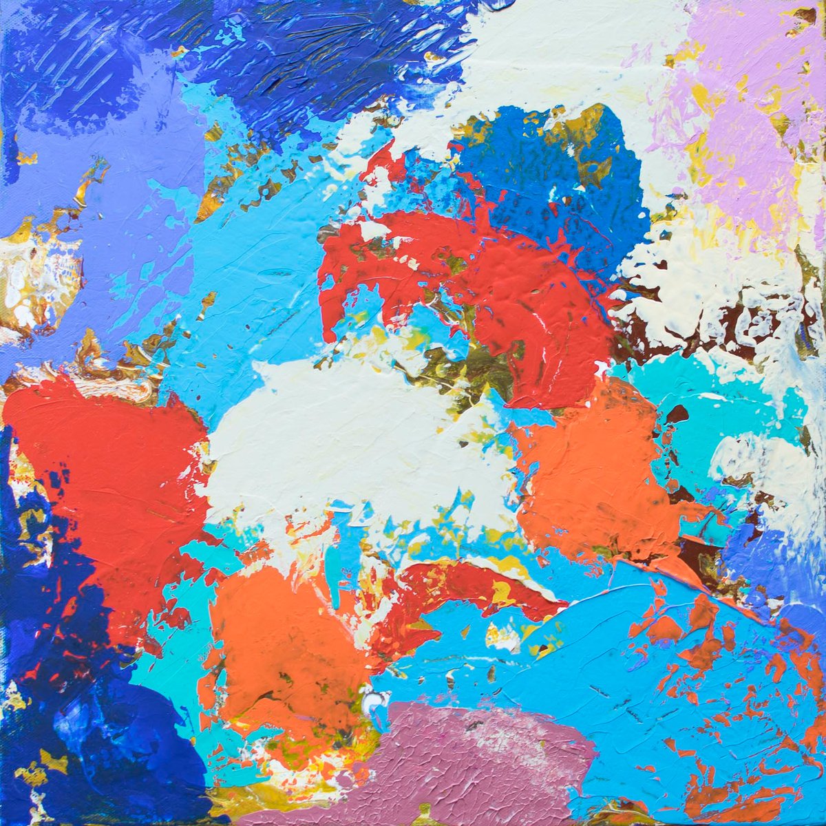 Abstract Acrylic Painting By Km Arts, 16 X 16", Upon A Clouded Dream, Original Artwork