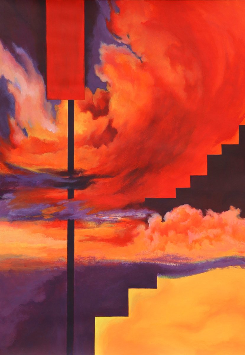 Expressive Abstract Acrylic Painting By Tetiana Borys, 23 X 33", Selective Number, Original Artwork