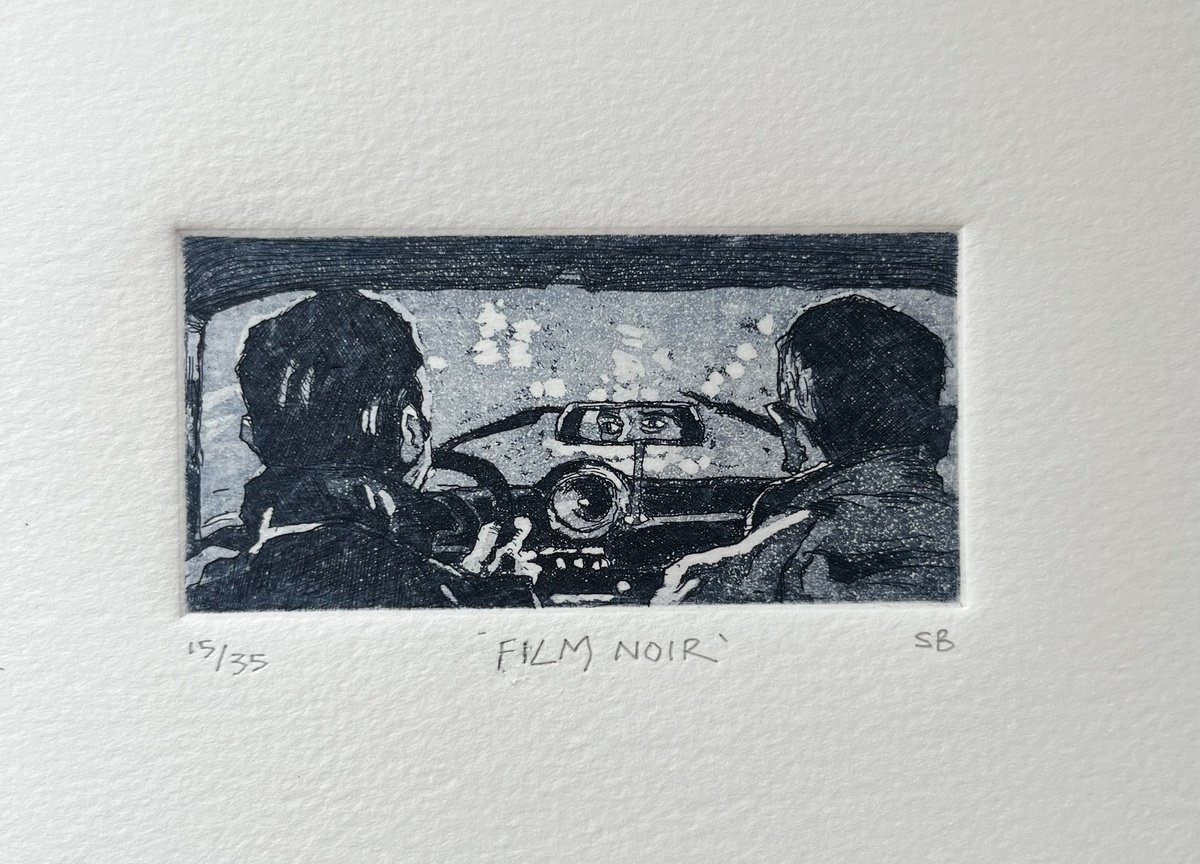 Portrait Etchings & Engravings By Stephen Brook, 8 X 6", Film Noir., Original Artwork