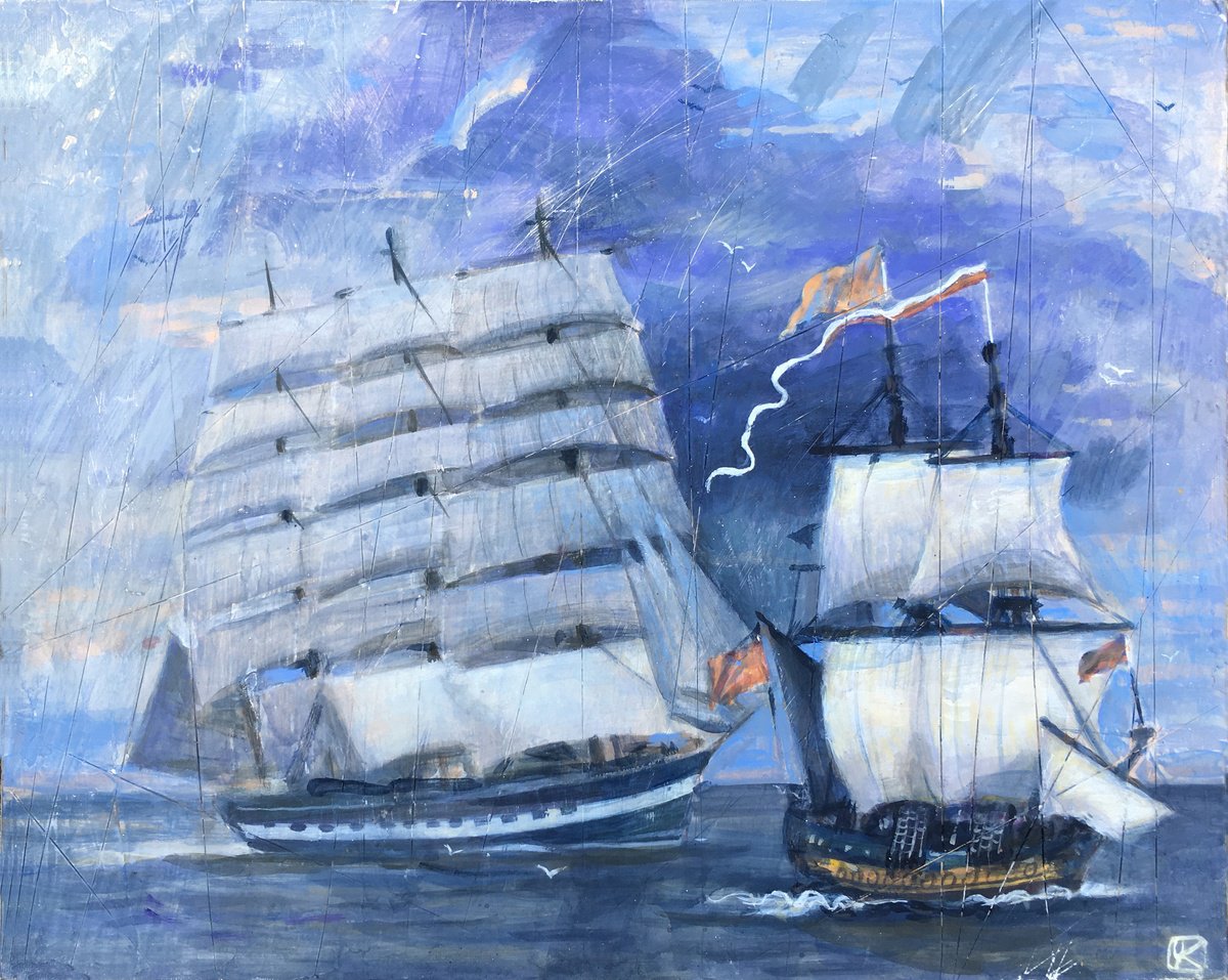 Impressionistic Landscape Acrylic Painting By Olga Kataeva-Rochford, 16 X 13", Light Returns, Original Artwork