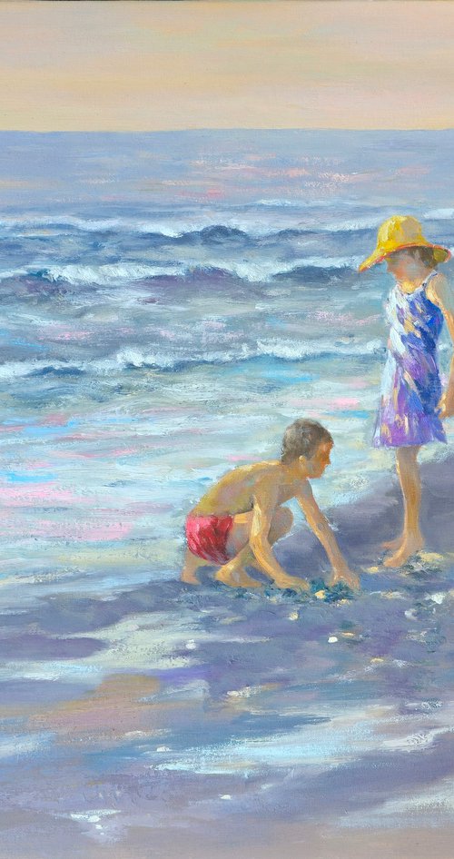 Ara Hakobyan On the beach Painting by Hrachya Hakobyan