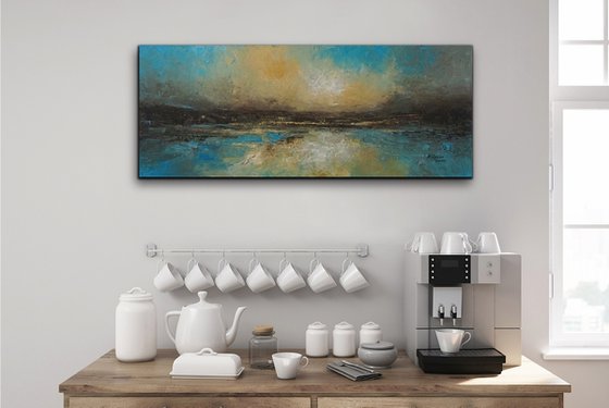 Hopeful Shore  (Panoramic Seascape, 100x40cm)