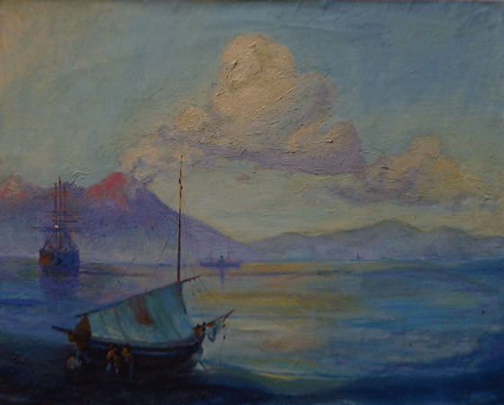The bay of Naples at the morning (reproduction)
