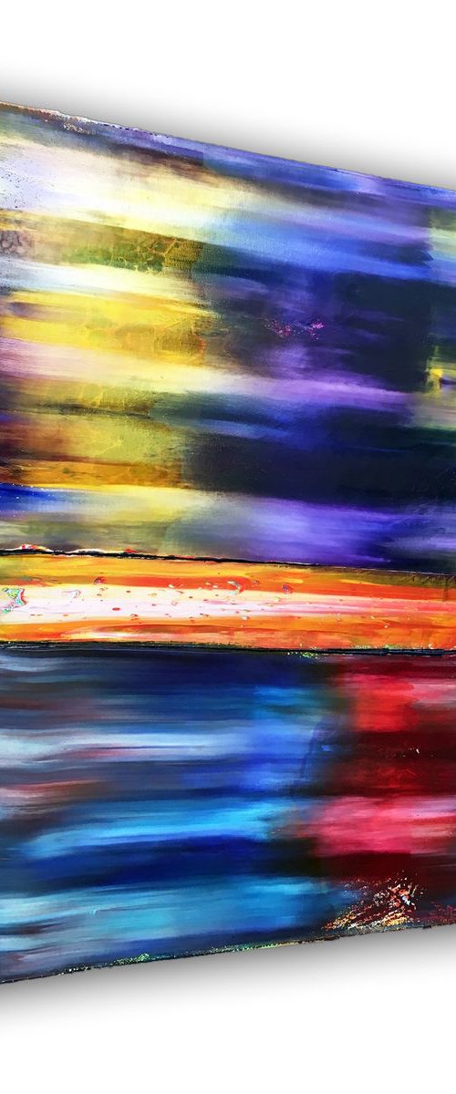 "Tracers" - FREE WORLDWIDE Shipping - Original PMS Oil Painting On Canvas - 16 x 20 inches by Preston M. Smith (PMS)