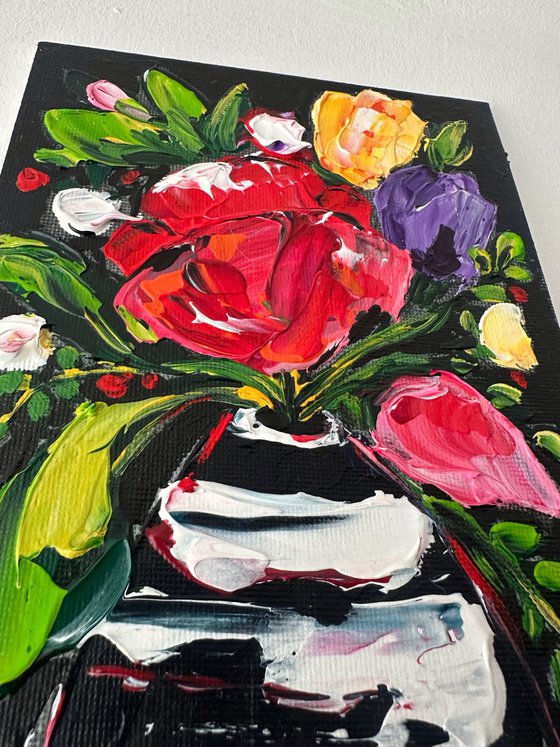 Flowers with black background