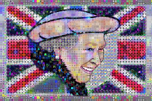 Her Majesty the Queen Collage by John Lijo Bluefish