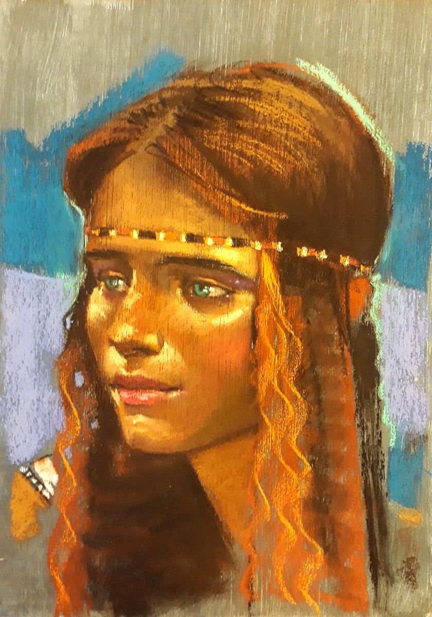 Photorealistic Portrait Pastel Drawing By Yuri Zelonuy, 12 X 16", Stranger 30, Original Artwork