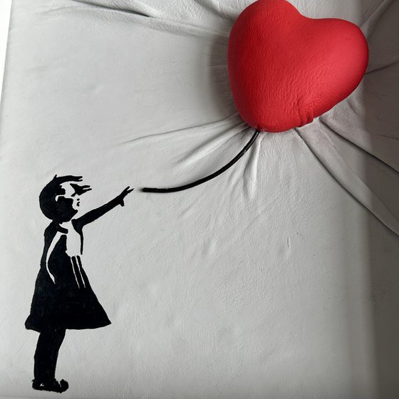 Girl With a Red Heart Balloon