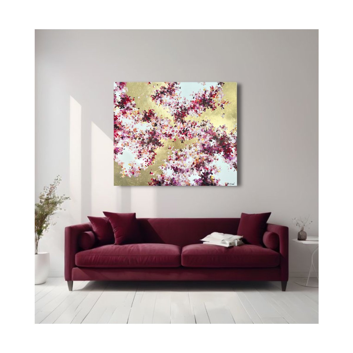 Expressive Abstract Painting By Maria Esmar, 47 X 39", Empress