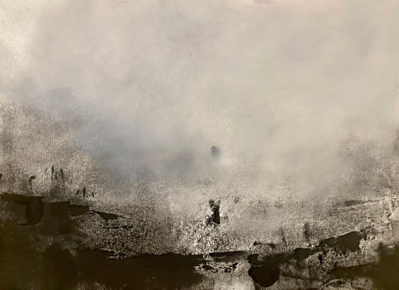 Without words 21Х30 cm monotype oil painting by Elena Troyanskaya