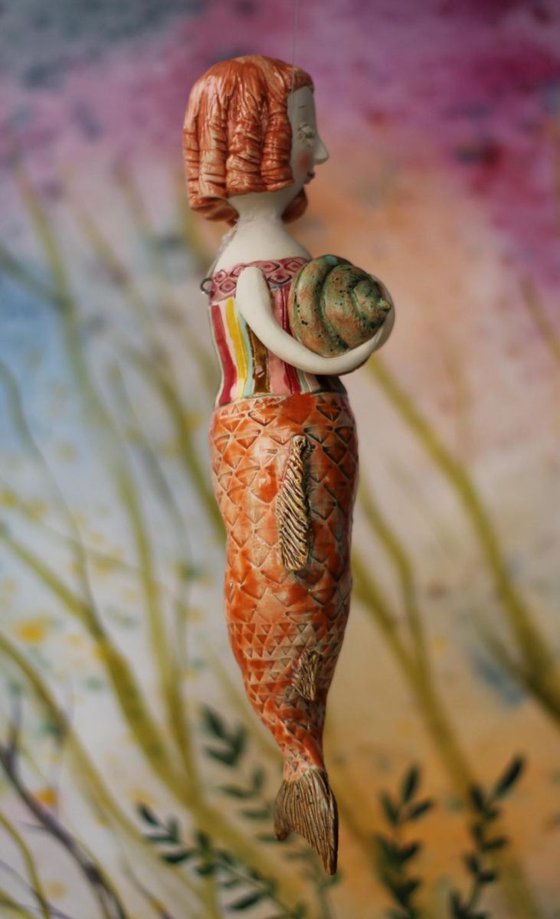 Little Redhead Mermaid, hanging sculpture from the "Underwater baroque" project