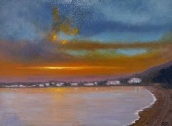 Setting Sun Over Estepona Spain