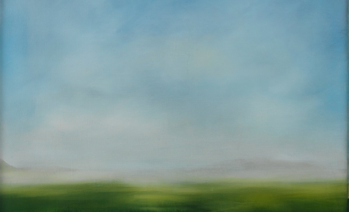 Abstract Landscape Oil Painting By Victoria Curling-Eriksson, 41 X 41", Morning Light, Original Artwork