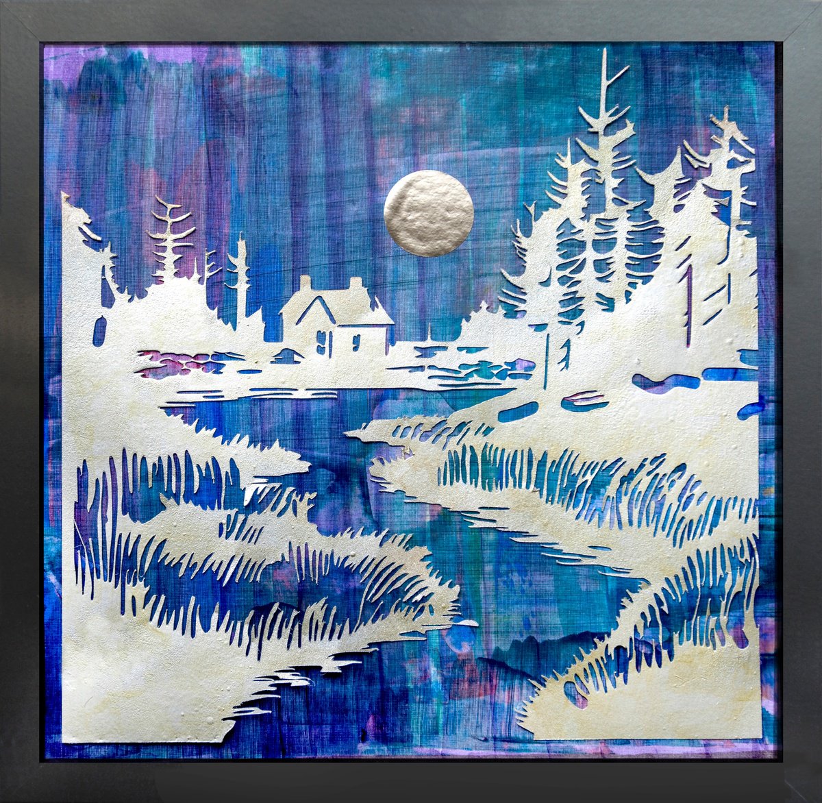 Landscape Collage By Ariadna De Raadt, 13 X 13, Calm Contemplation 5, Original Artwork