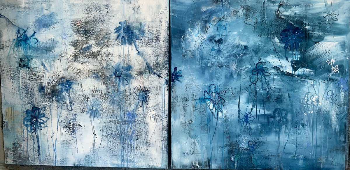 Blue and white by Hennie Van de Lande