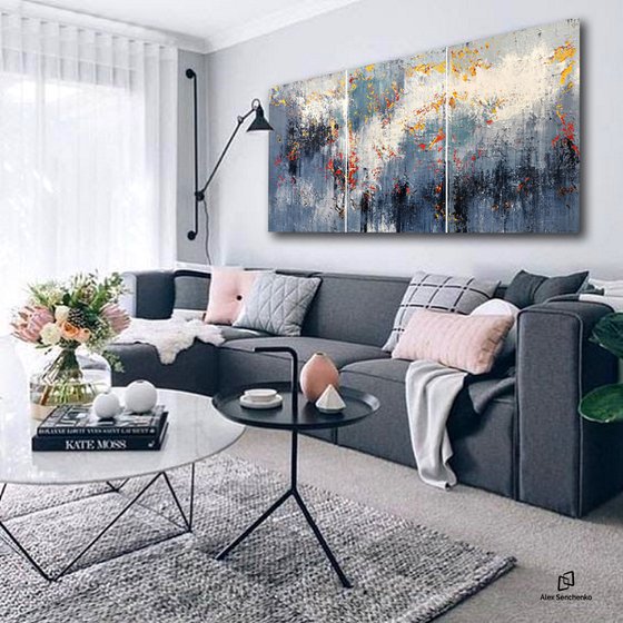 180x90cm. / Abstract triptych / Abstract 2124