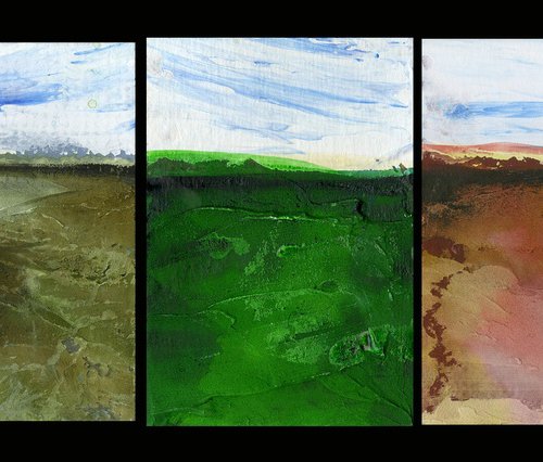 Dream Land Collection 3 - 5 Small Textural Landscape Paintings by Kathy Morton Stanion by Kathy Morton Stanion