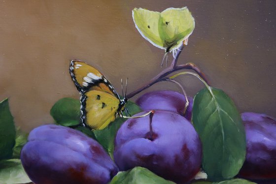 "Still life with plums"