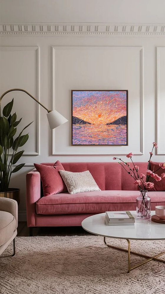 Golden Solace - diptych, framed